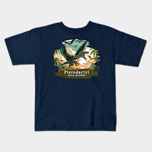 Pterodactyl - WILD NATURE - DINOSAURS -1 Kids T-Shirt